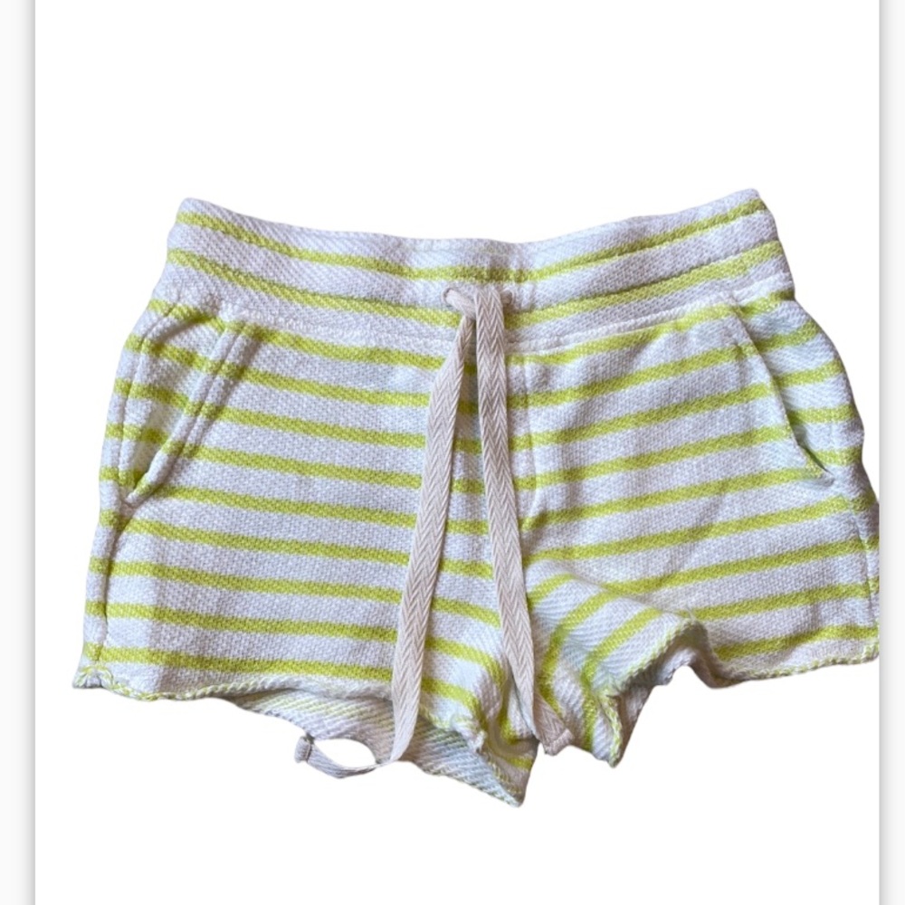 Lou & Grey Yellow Cream Stripe French Terry Shorts